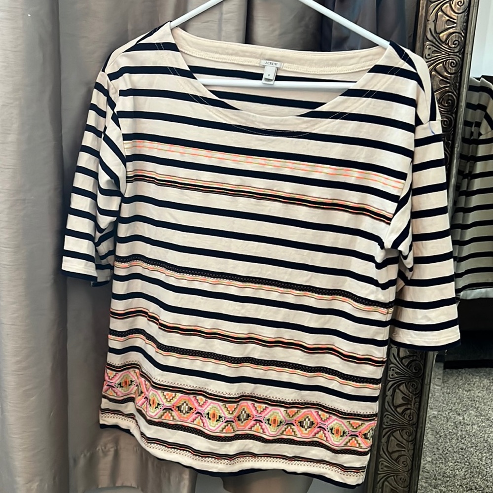 J crew - striped blouse - Picture 1 of 6